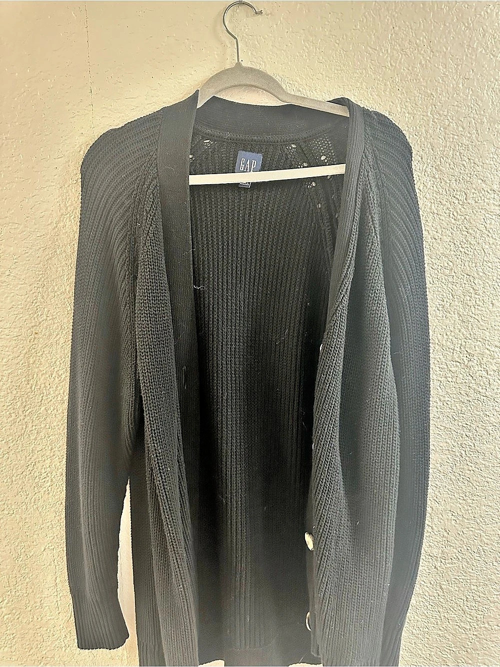 Gap Ribbed Cardigan in Black Size Medium